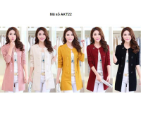 Áo khoác len form dài form dài 6 nút phong cách Hàn Quốc AKT22